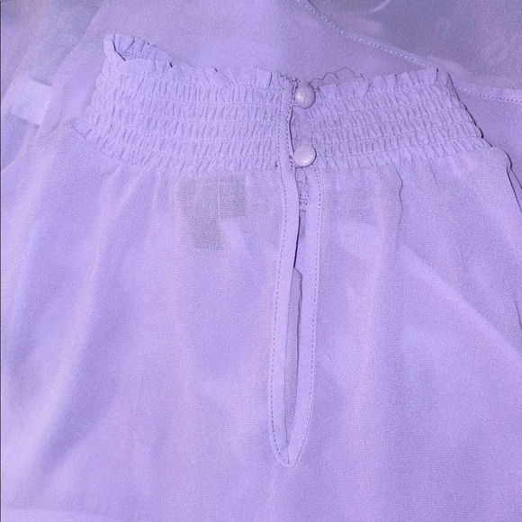 Torrid Chiffon Mock Neck Flutter Sleeve Top - Picture 3 of 4